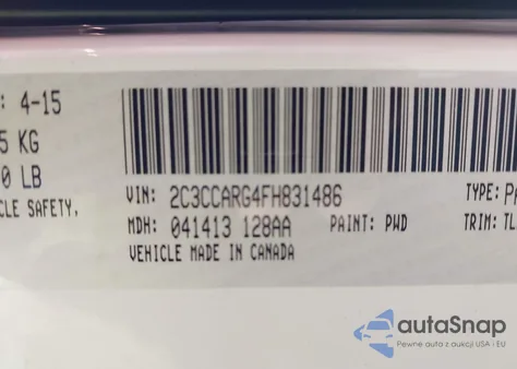 2015 Chrysler 300 Limited from USA, damaged, VIN 2C3CCARG4FH831486